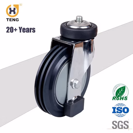 Supermarkt 5 Zoll Drehgewinde Vorbau Rolltreppenrolle Einkaufswagen Trolley Lenkrolle